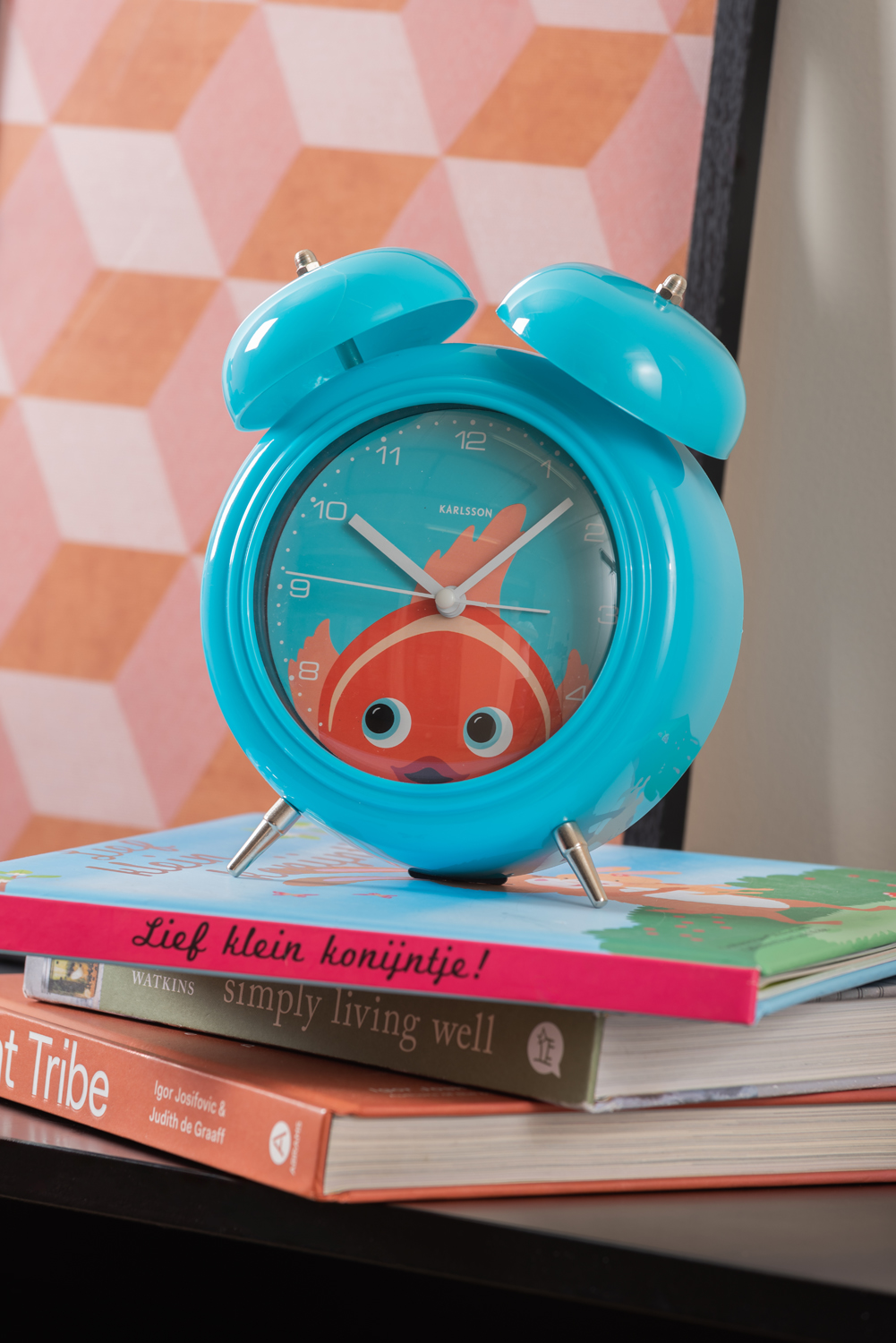 Alarm clock Peekaboo Goldfish light blue