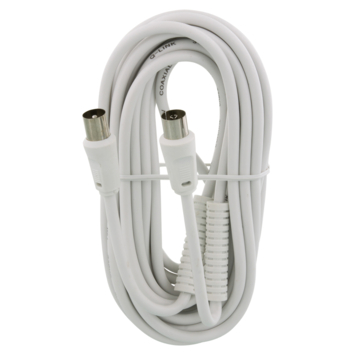 Q-Link coax kabel 3CV2 HF 5 meter stekker recht wit