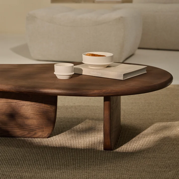 Studio Zondag - Ebb & Flow Couchtisch, 120 x 66 cm, Buche natur
