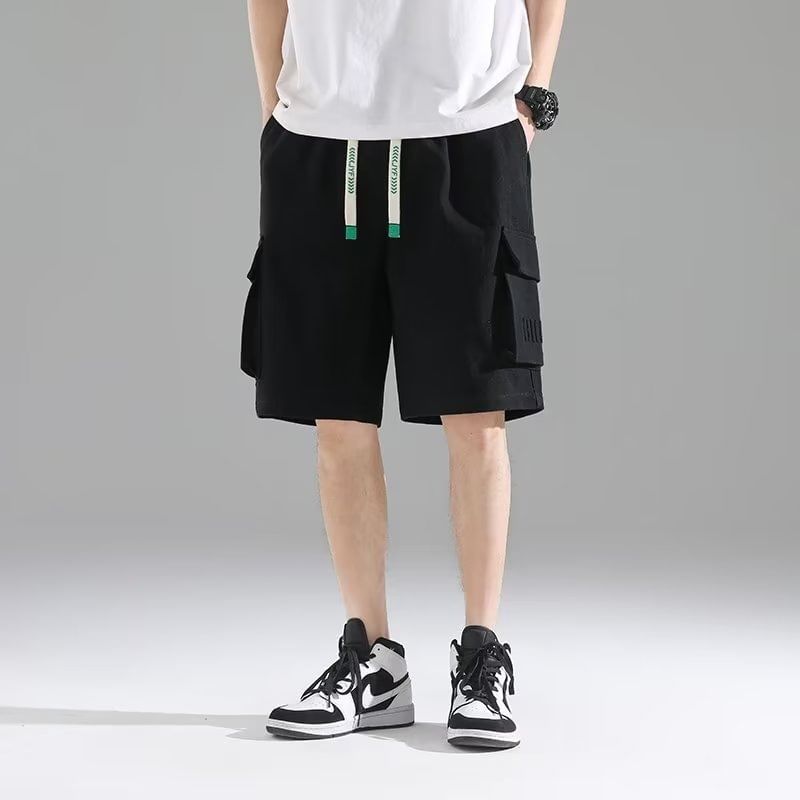 Lingaris - Cargoshorts met trekkoord en letters