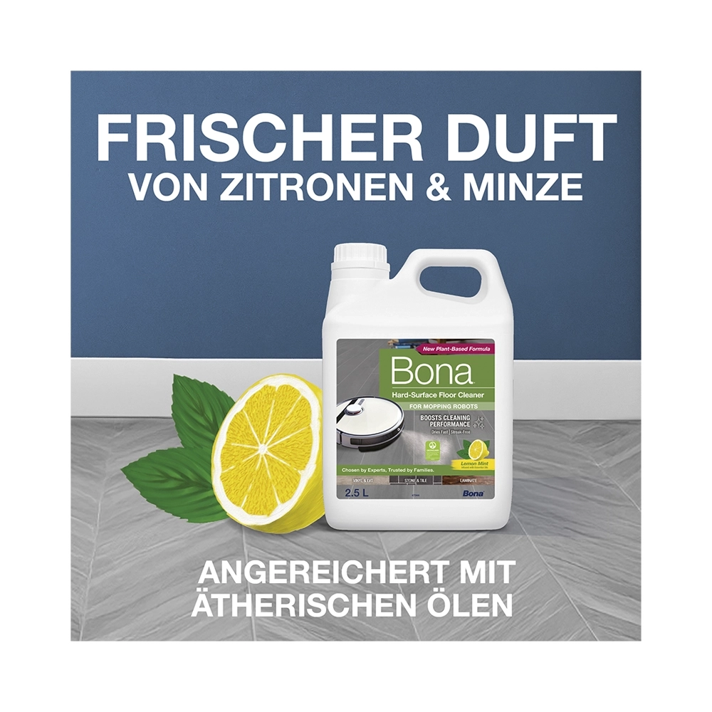 Bona Roboter Reinigungskonzentrat für Hartböden 2.5 L Zitronen-Minze Duft
