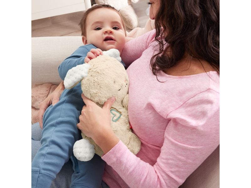Fisher-Price Spieluhr Schlummer-Häschen Tragbare Häschen-Spieluhr mit rhythmischem Kopfnicken, Musik, Sounds und weichem Licht