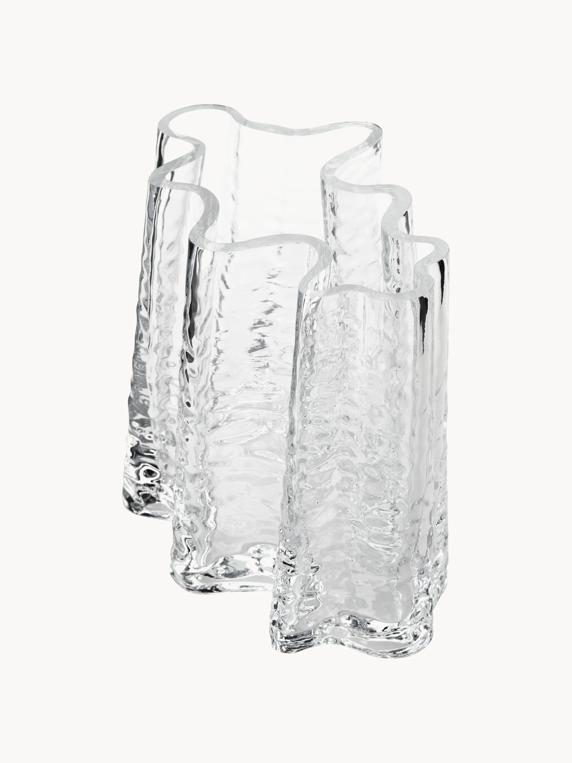 Mondgeblazen glazen vaas Gry met gestructureerde oppervlak, H 19 cm