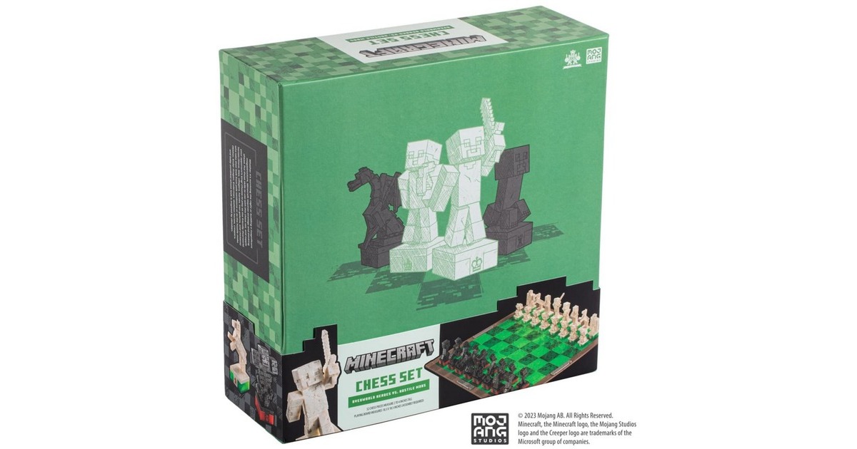 Noble CollectionMinecraft Chess Set: Overworld Heroes vs. Hostile Mobs Bordspel  (2 spelers, 60 minuten, Vanaf 8 jaar)