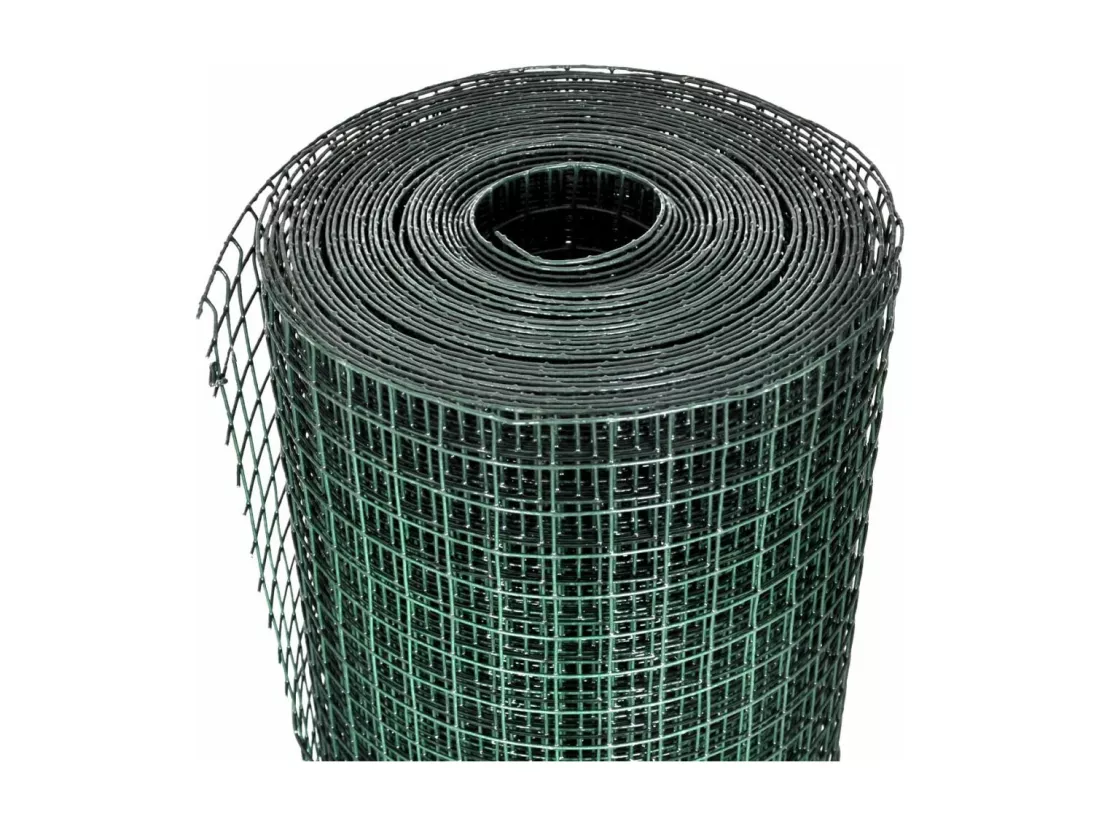 Grillage Acier galvanisé et revêtement en PVC 10 x 1 m Vert 2