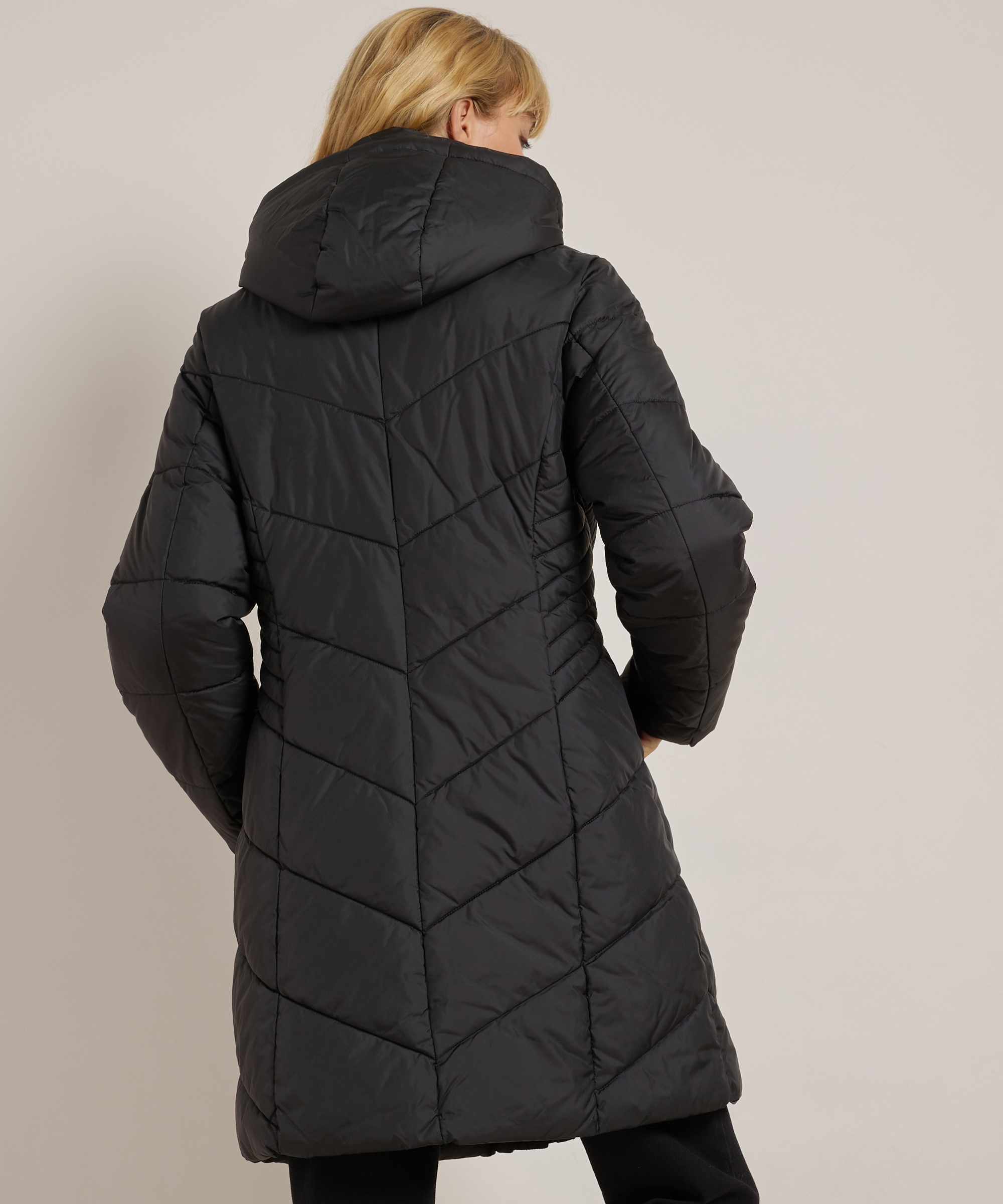 lange jas met gestept design