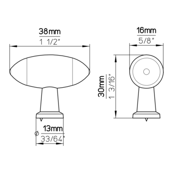 Knop Fanny rvs look 38mm