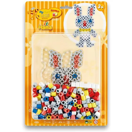 Hama Bügelperlen Set Kaninchen mit ca. 250 bunten Maxi Bügelperlen mit Durchmesser 10 mm
