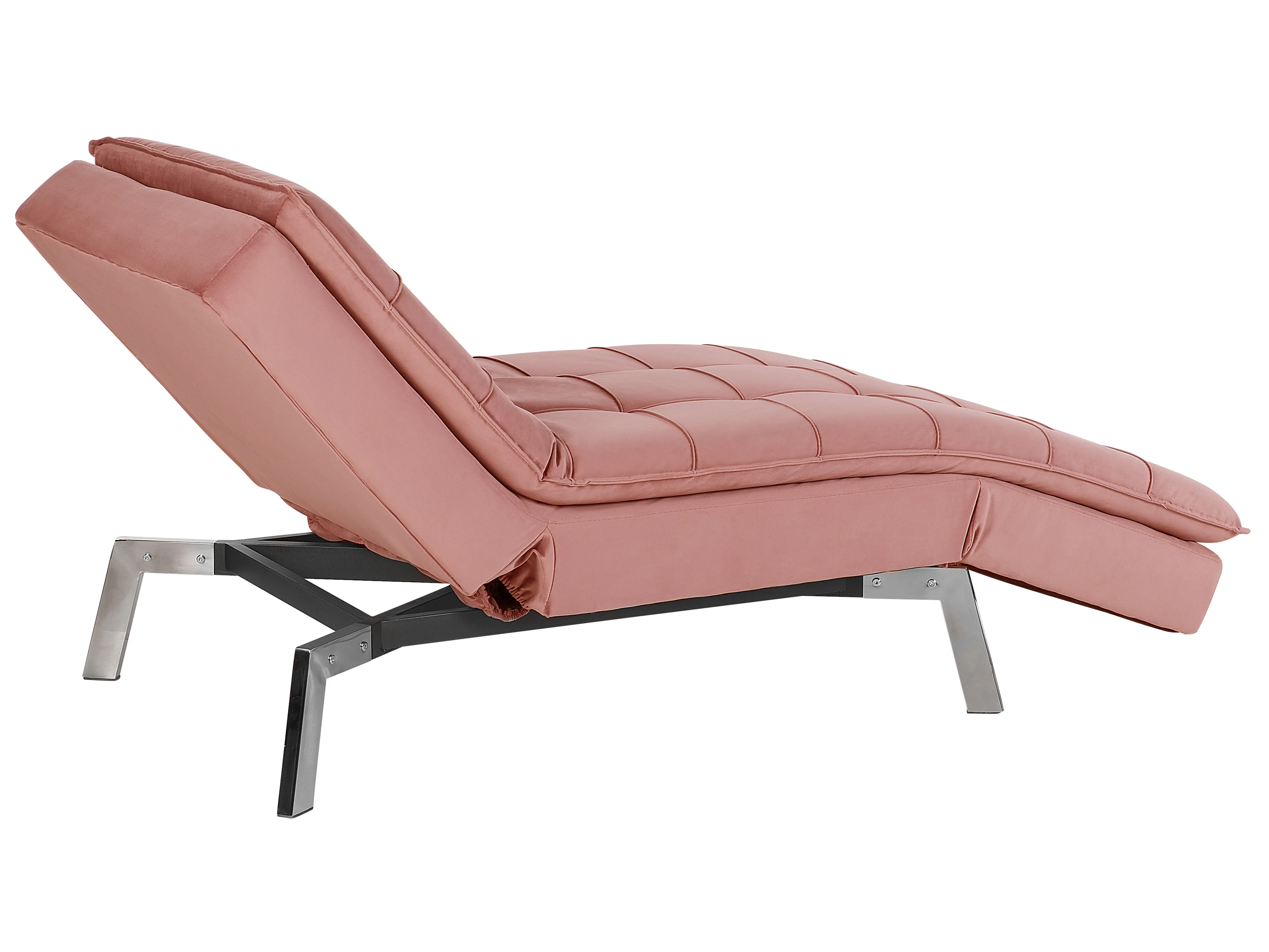 Chaise longue LOIRET Fluweel Roze