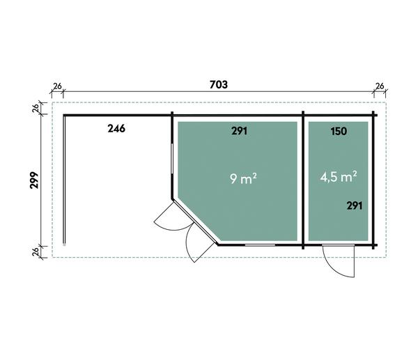 Wolff Finnhaus Gartenhaus Anna 40-A/2, inkl.