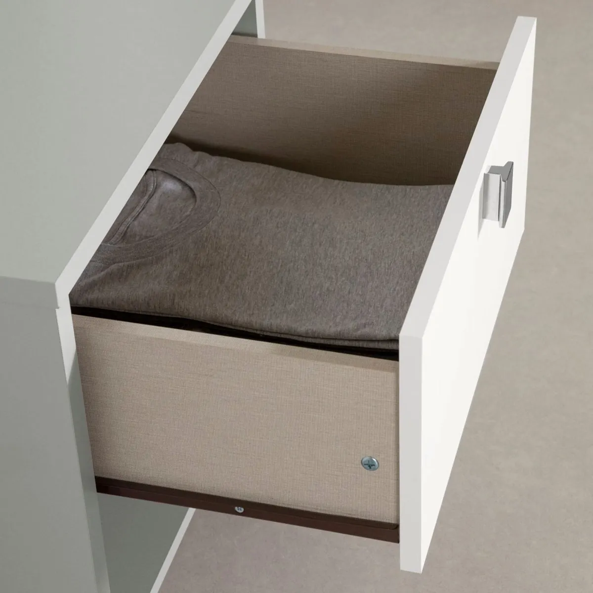 South Shore Table de Nuit 1 Tiroir Cookie - Gris Clair et Blanc Solide