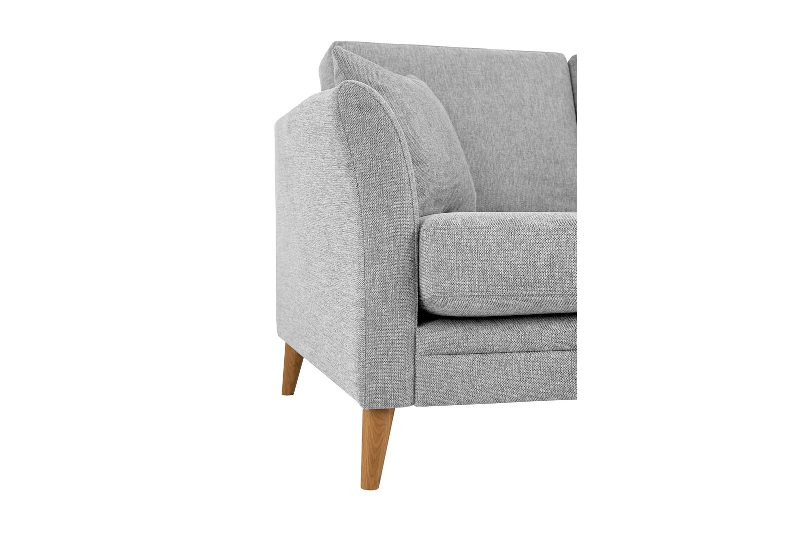 Eden hjørnesofa 23 hjørne i tekstil Brego 3 Grey med ben i eik natur (15137).