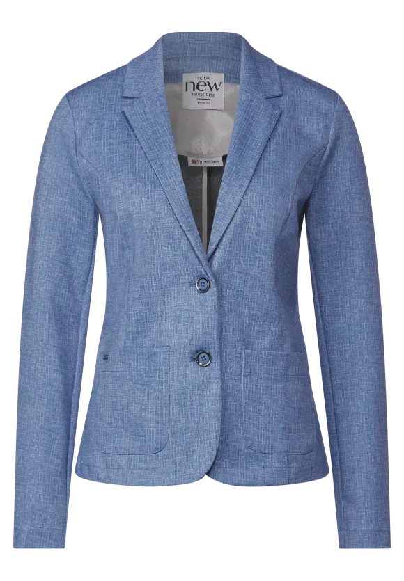 Kurzer Melange Blazer - dahlia blue