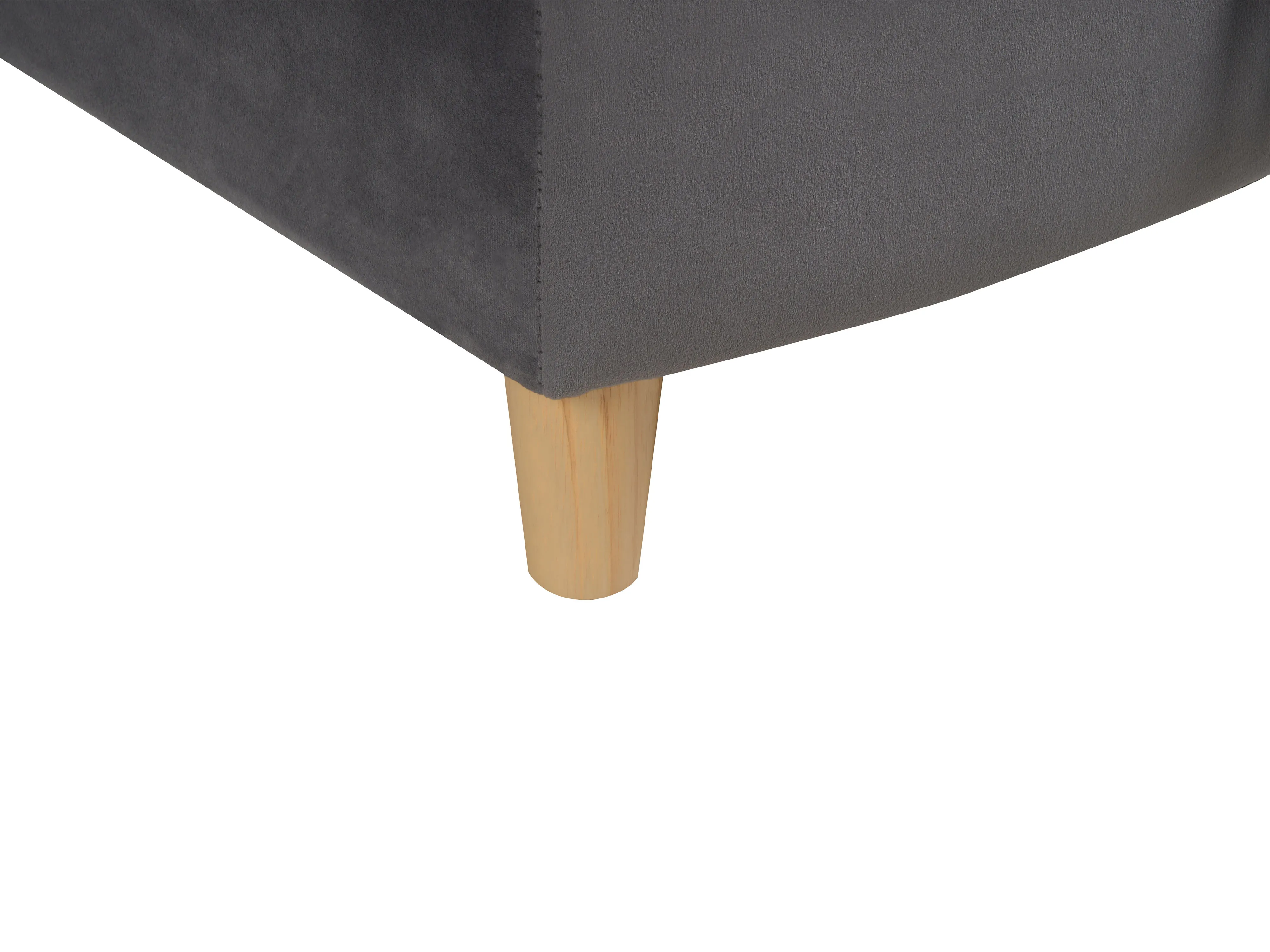 Rechtszijdige chaise longue MERI Fluweel Donkergrijs met opbergruimte