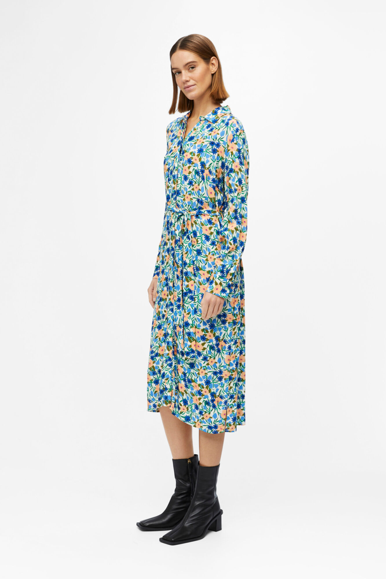 Vestido midi camisa - Branco