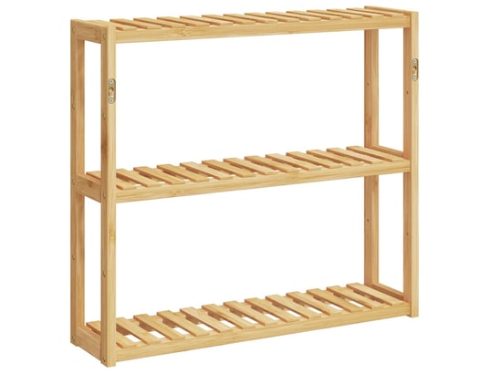 VIDAXL - Porte serviette étagère de salle de bain à 3 niveaux murale 60x15x54 cm bamb...