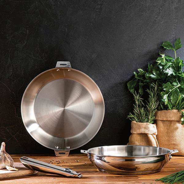 Poêle tout inox Clips’inox 28 cm Mathon