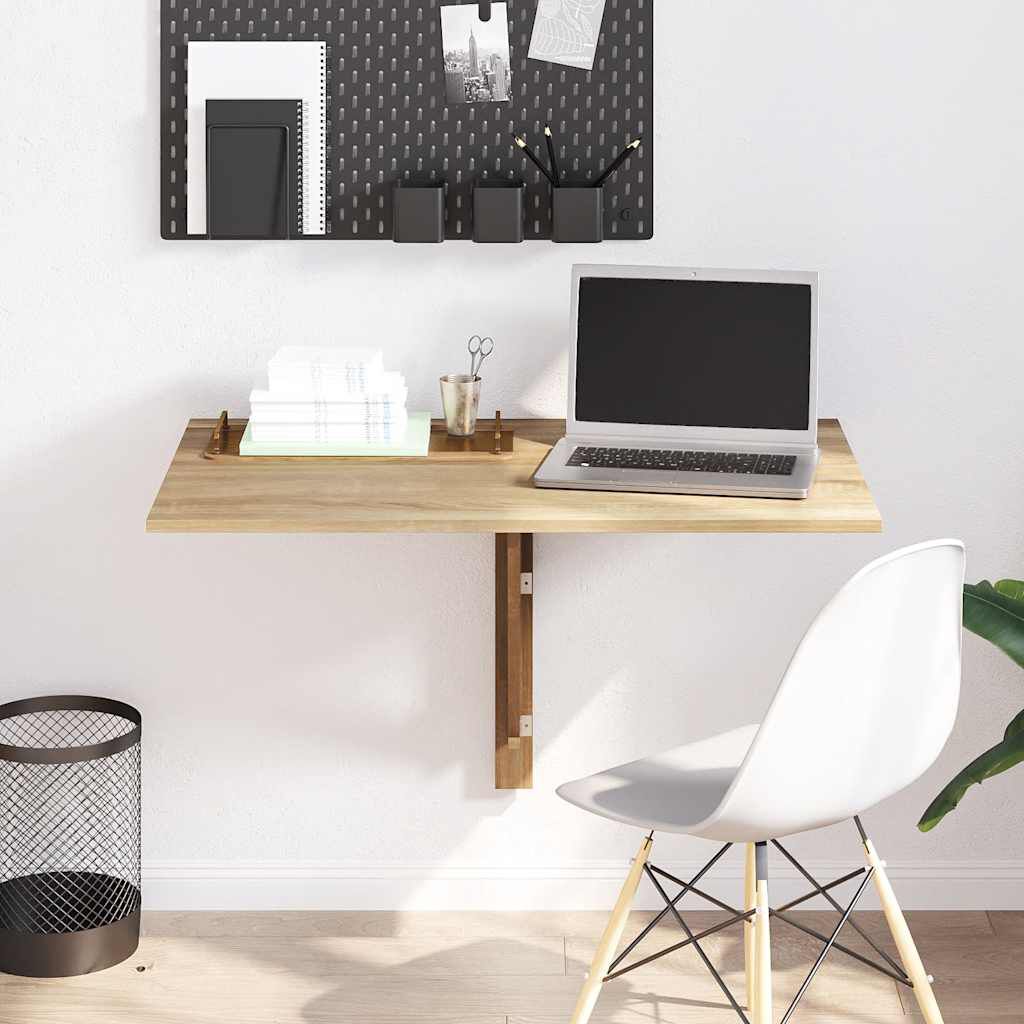 vidaXL Opvouwbare wandtafel eiken 100 x 60 cm