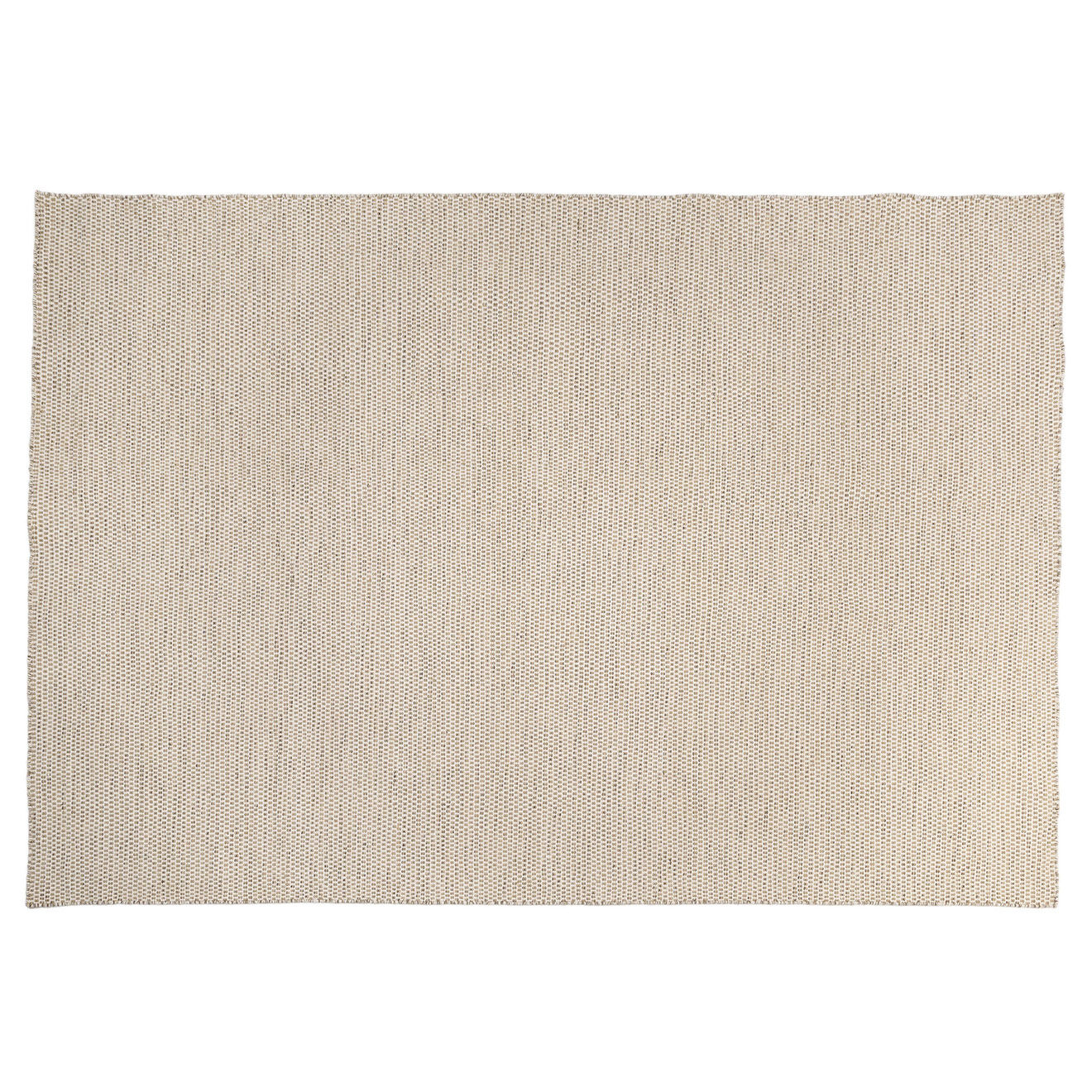 Macabane Tapis en Laine tissée Quentin blanc/marron chiné - 290x200 cm