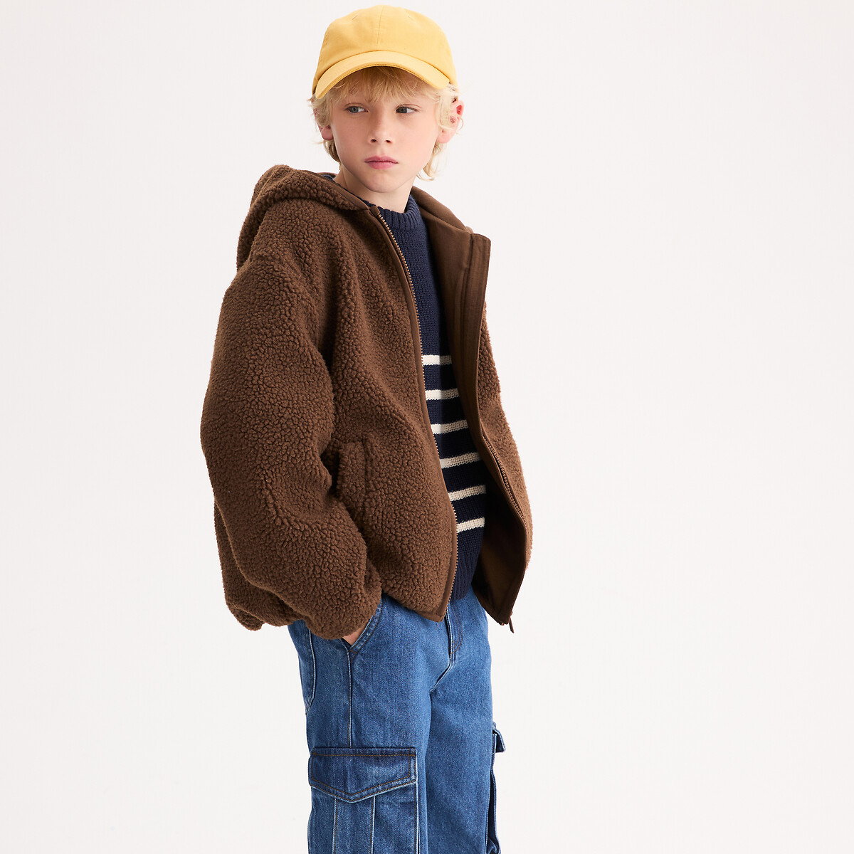 COLEÇÕES LA REDOUTE<br>Colete met kap em sherpa
