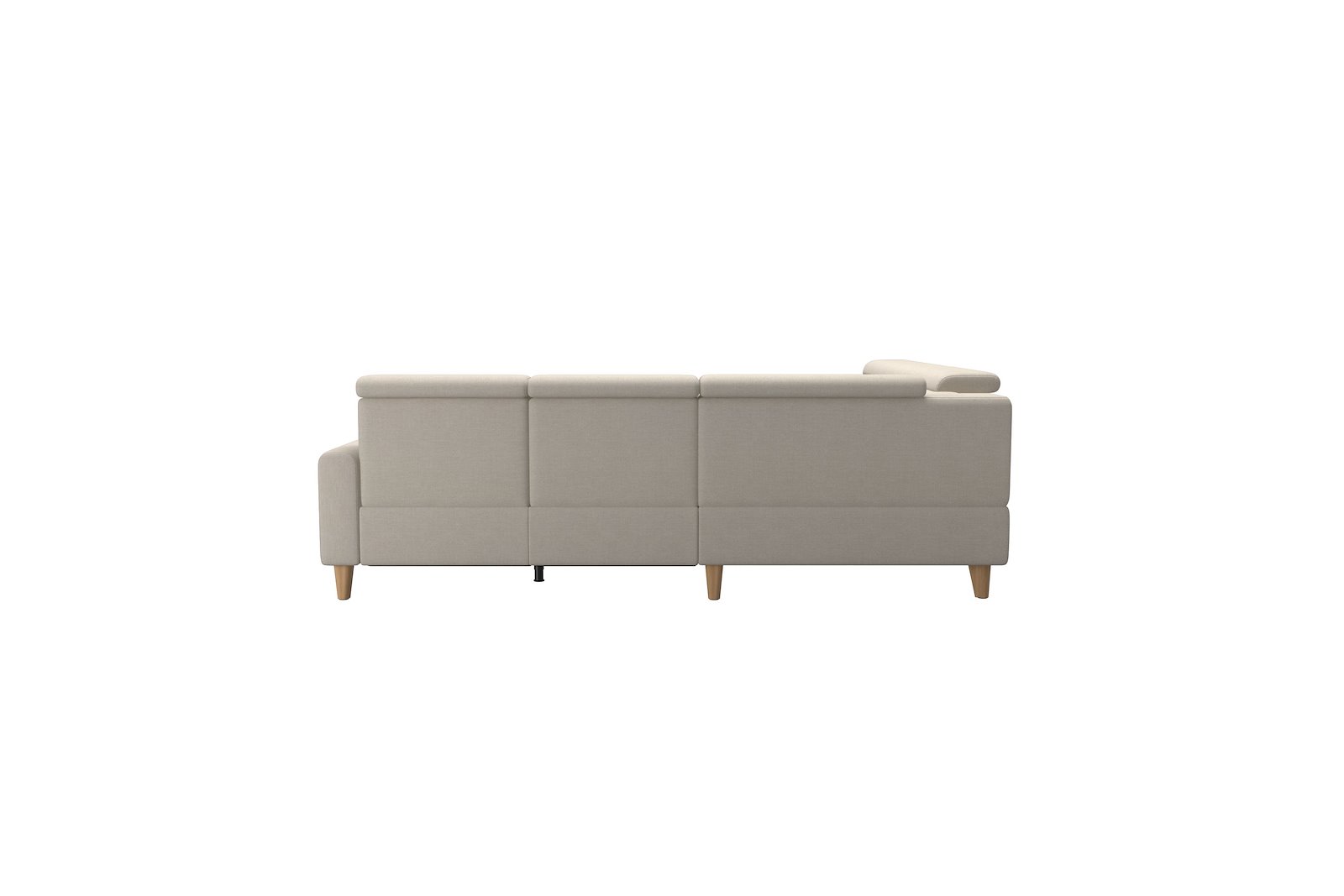 Anna C22 hjørnesofa (PMCMP) Tekstil Daisy Sand med A1 arm og eikbeisede skrå ben, 14 cm. (Power-Manual-CornerManual-Manual-Power)