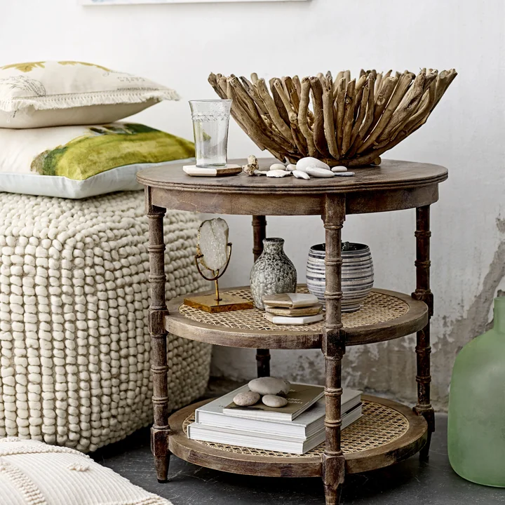 Bloomingville - Fleur de sel Pouf, H 50 x W 60 cm, natur