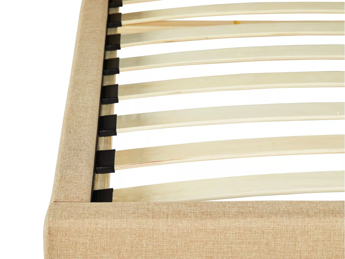 Lit coquillage 90 x 190 cm - Tissu - Beige + Matelas - MOANA
