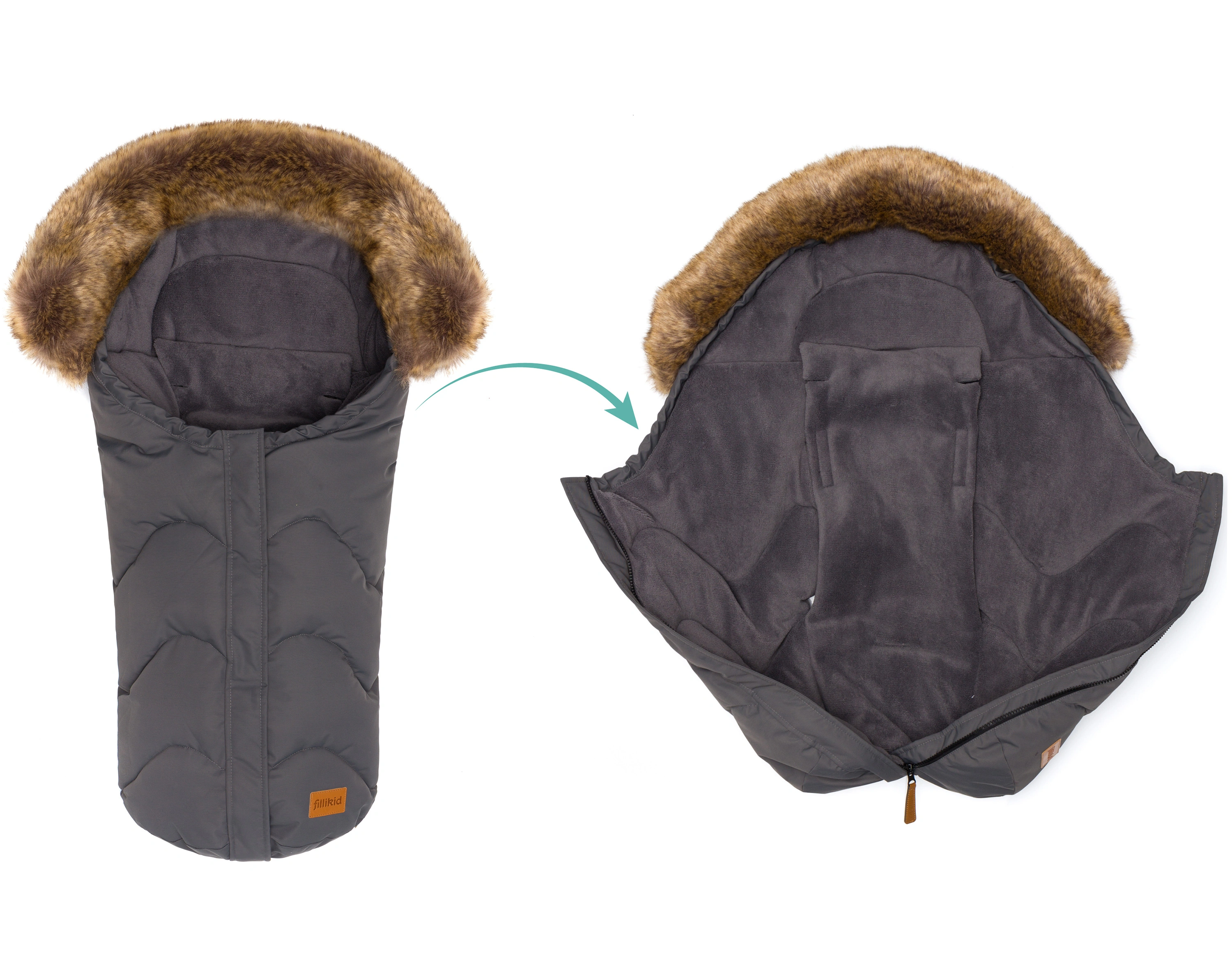 Winterfußsack LHOTSE in grau