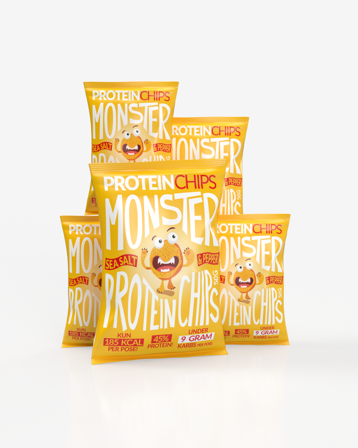 Monster Lavkarbo Protein Chips Sea Salt &amp; Pepper 5x50g