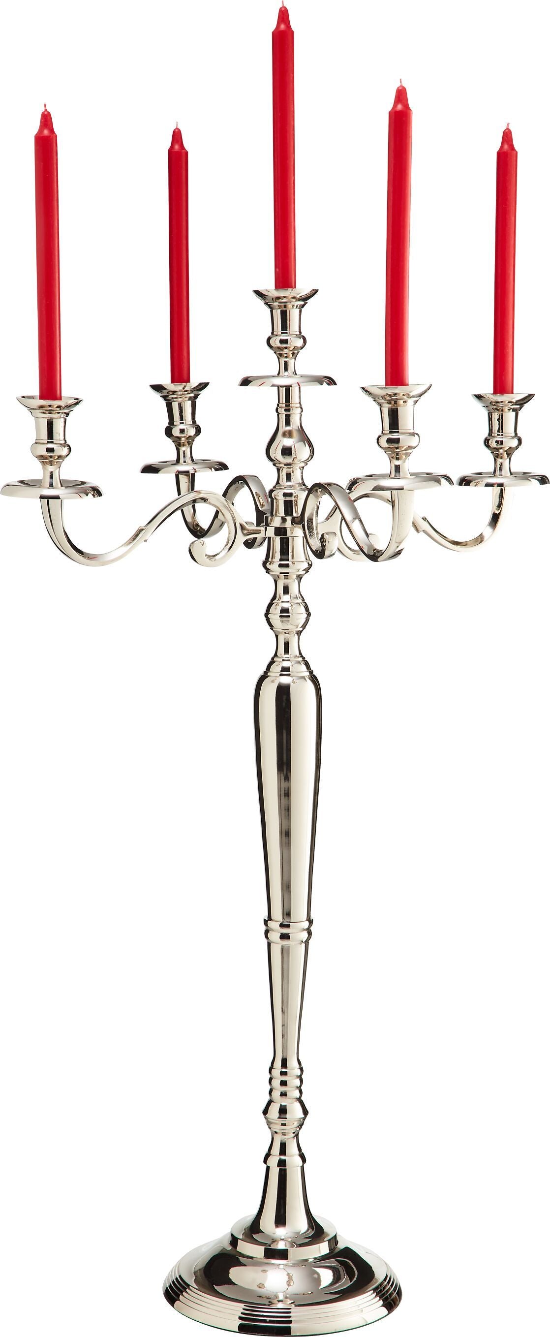 Kerzenständer - Silber / H: 100.0 cm