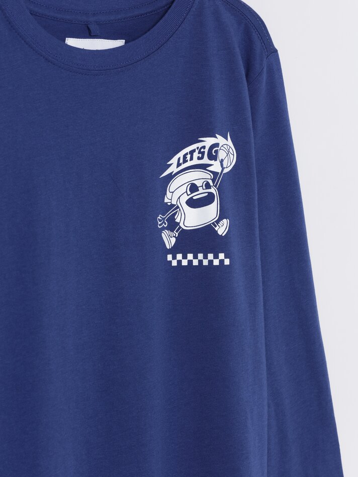 Pacote com 2 camisetas estampadas - Azul Royal