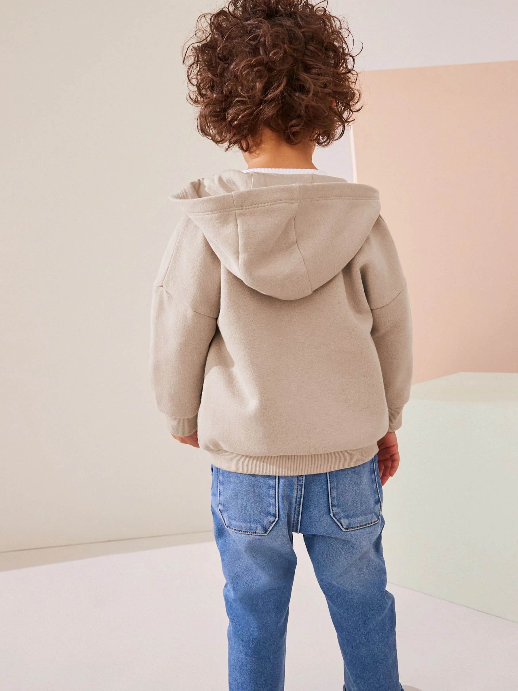 Kiezelkleurig-bruin - Hoodie met ritssluiting (3 mnd-7 jr)