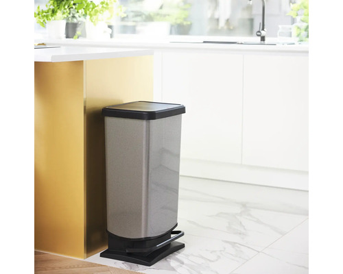 Rotho pedaalemmer PASO 40 liter carbon metallic