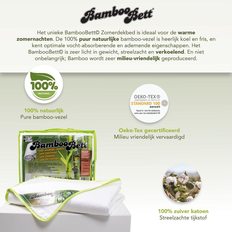 Bamboo - Bett - Zomerdekbed - Bamboe - Licht en Ventilerend