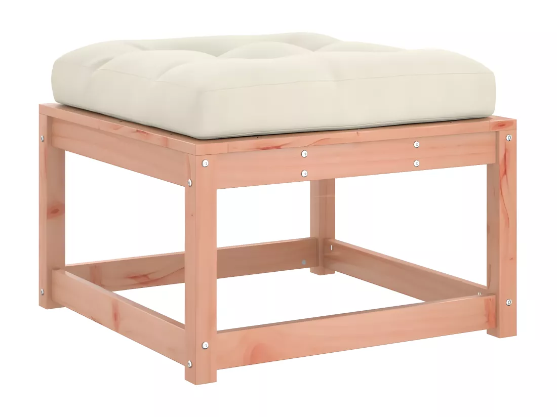 Repose-pied de jardin avec coussins bois massif douglas
