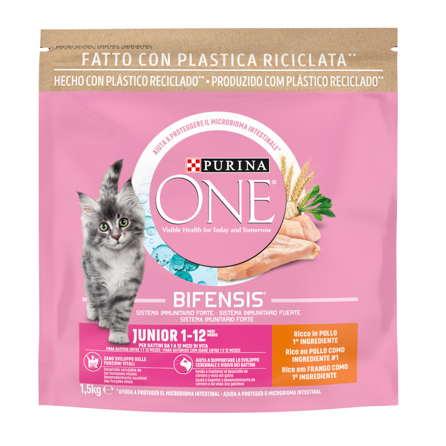 Ração para gatos Purina One Junior Bifensis sabor frango