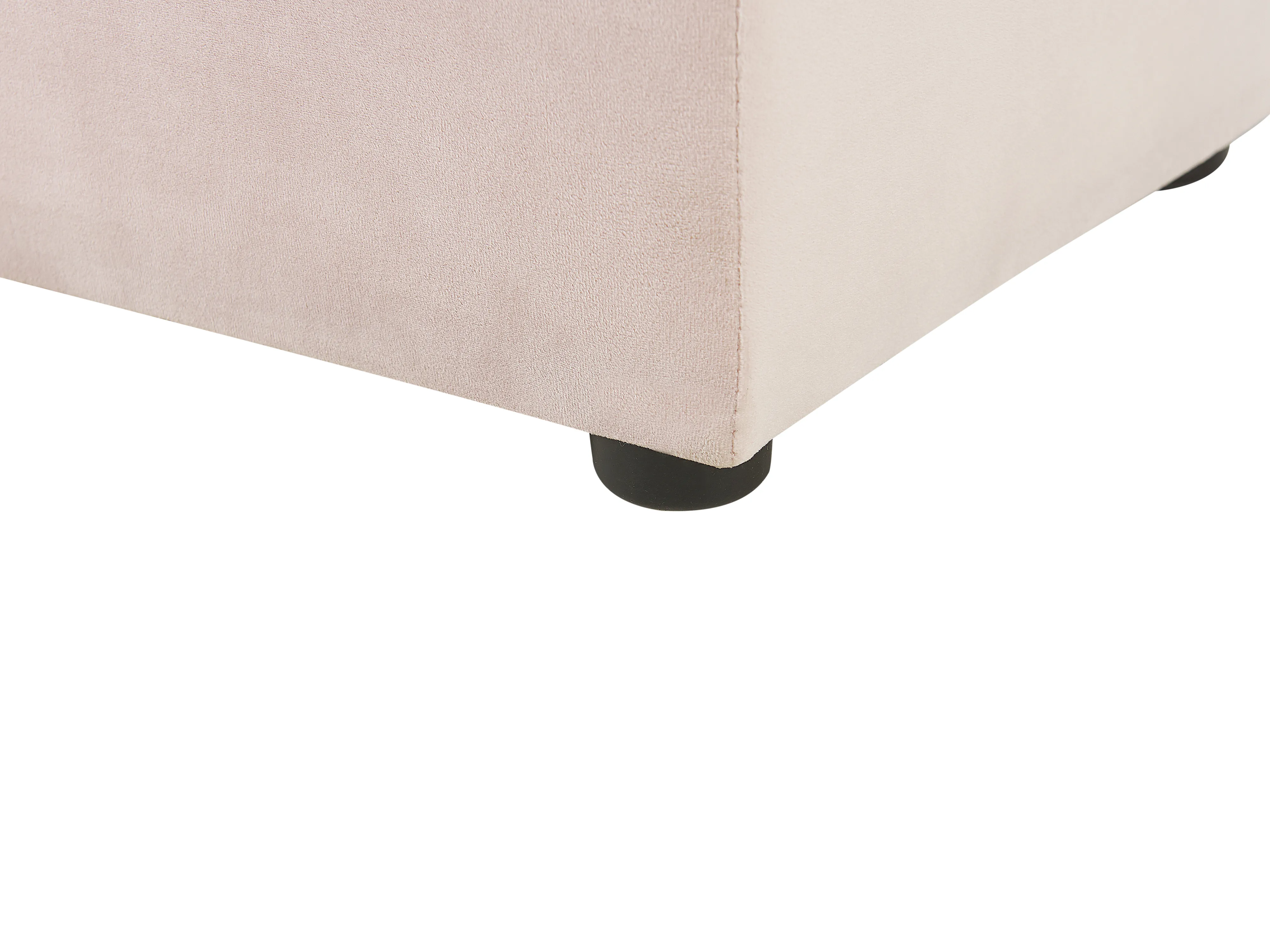 Bed met opbergbankje Fluweel NOYERS 180 x 200 cm Pastelroze