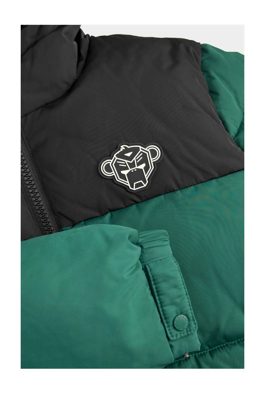 BLACK BANANAS gewatteerde winterjas JR. PEEK PUFFER JACKET diepgroen/zwart