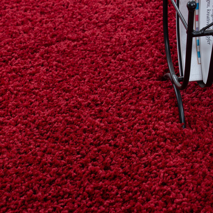 Rond Hoogpolig vloerkleed - Life Rood