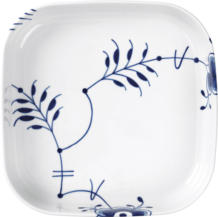 Royal Copenhagen Blå Mega Riflet ovnfast fad firkantet 25 x 25 cm Hvid
