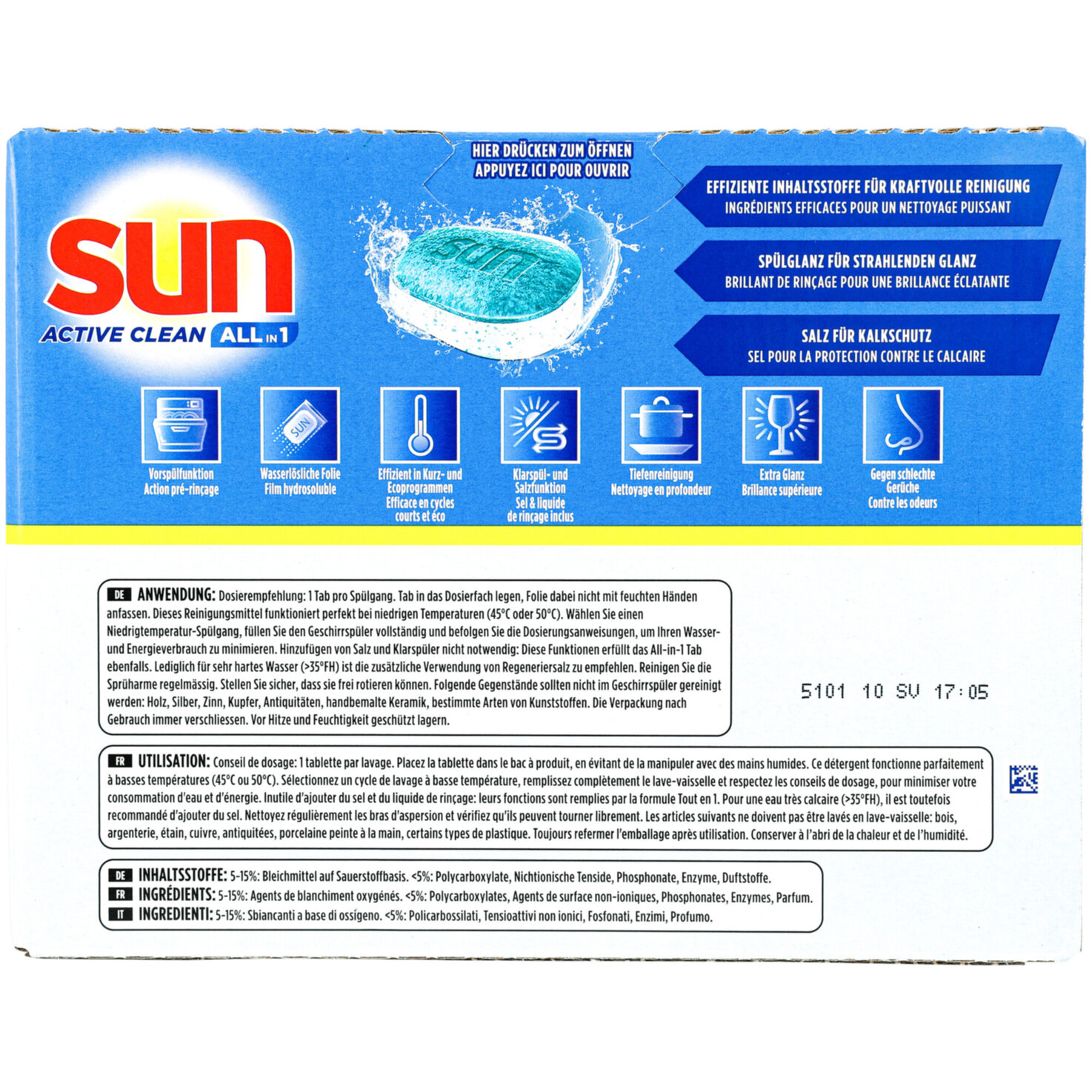 Sun All-in-1 Active Clean Geschirrspül-Tabs Lemon