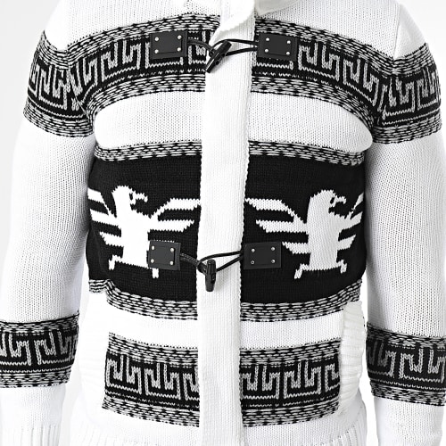 Gilet A Capuche Blanc Noir