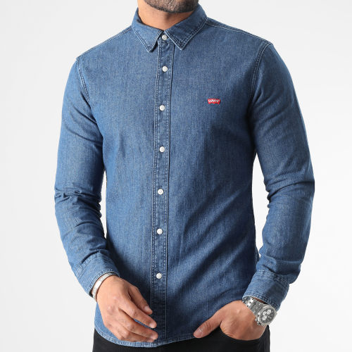 Chemise Jean Slim Fit Manches Longues 86625 Bleu Denim