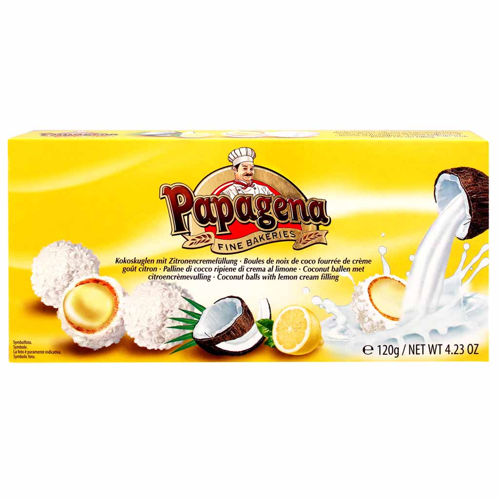 Papagena Kokoskugeln mit Zitronencremefüllung 120g MHD:29.4.25