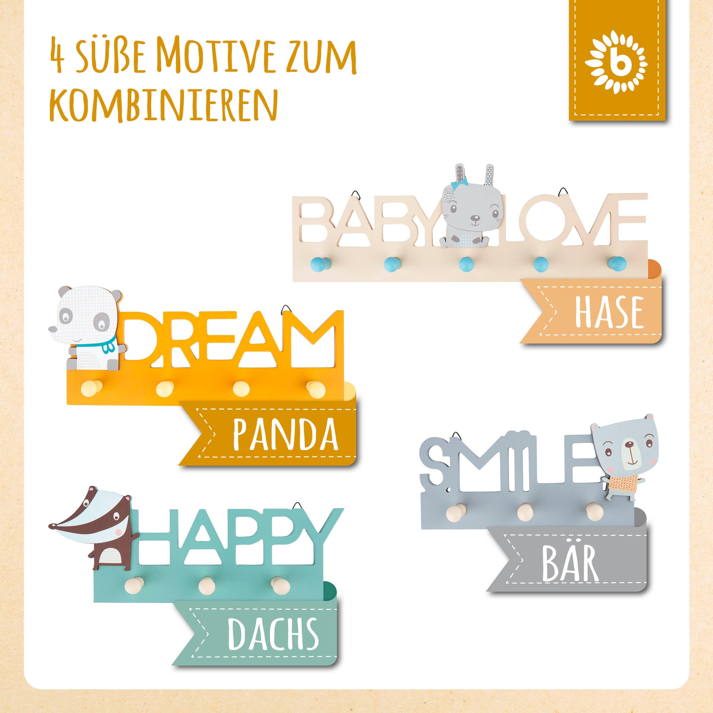 Bieco Garderobe Kinder Dream Gelb