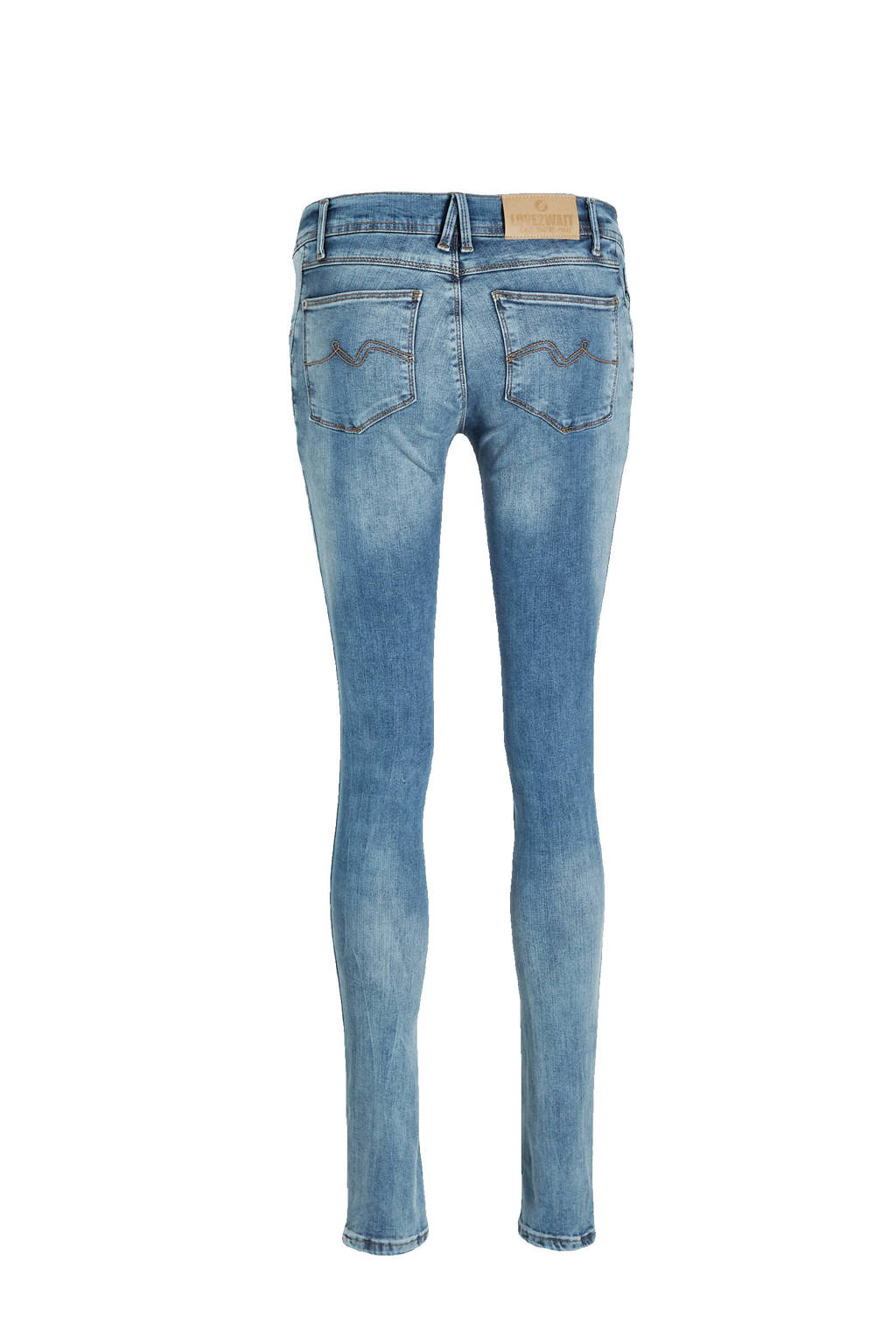 LOVE2WAIT low waist skinny zwangerschapsjeans met katoen lichtblauw