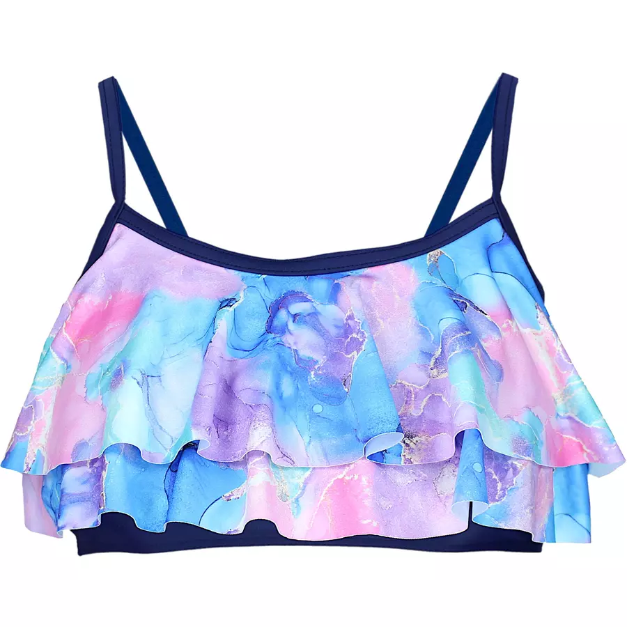 Aquarti Mädchen Bikini Set Zweiteilig Bikinislip Bustier blaulila