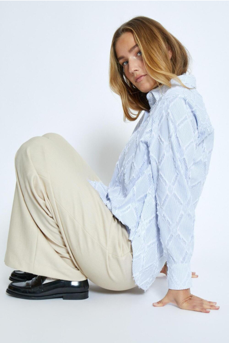 Minus blauwe dames blouse