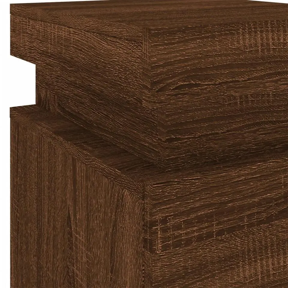 vidaXL - Nachtkastje - Bruin - Bewerkt hout - 2 stuks