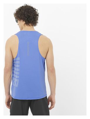 Débardeur Salomon Sense Aero Graphic Bleu/Blanc Homme